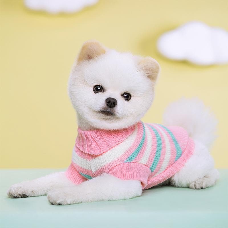 犬服 愛情ハート模様ドッグニット