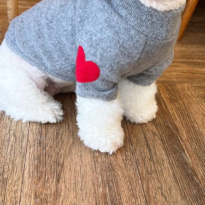 犬服 愛らしいハート柄の小型犬用セーター
