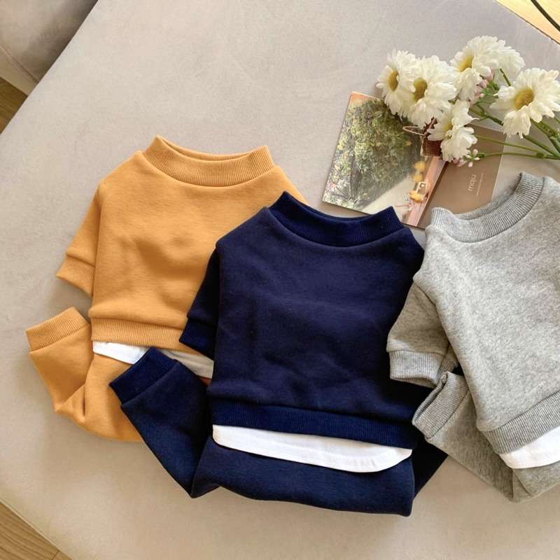 犬服 もこもこペット用重ね着風スウェット