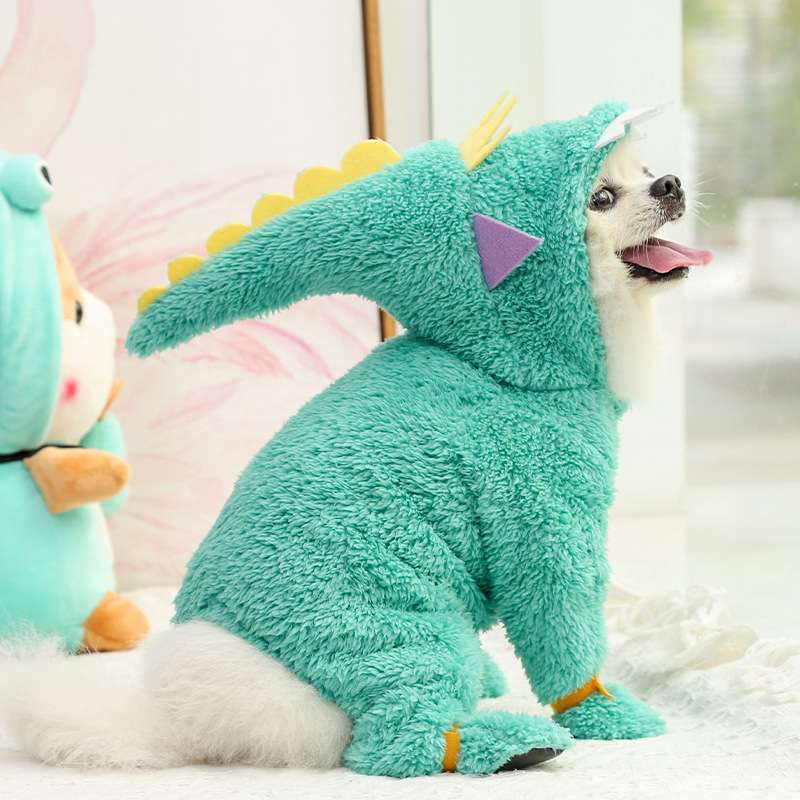 もこもこ恐竜コスプレ犬服