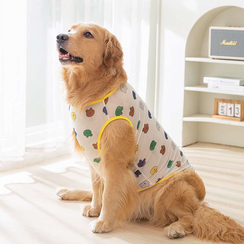 犬服 クマさん模様のかわいい犬用タンクトップ