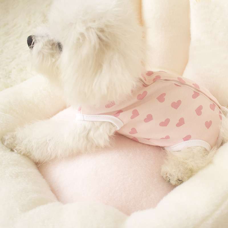 犬服 ハートいっぱいロンパース