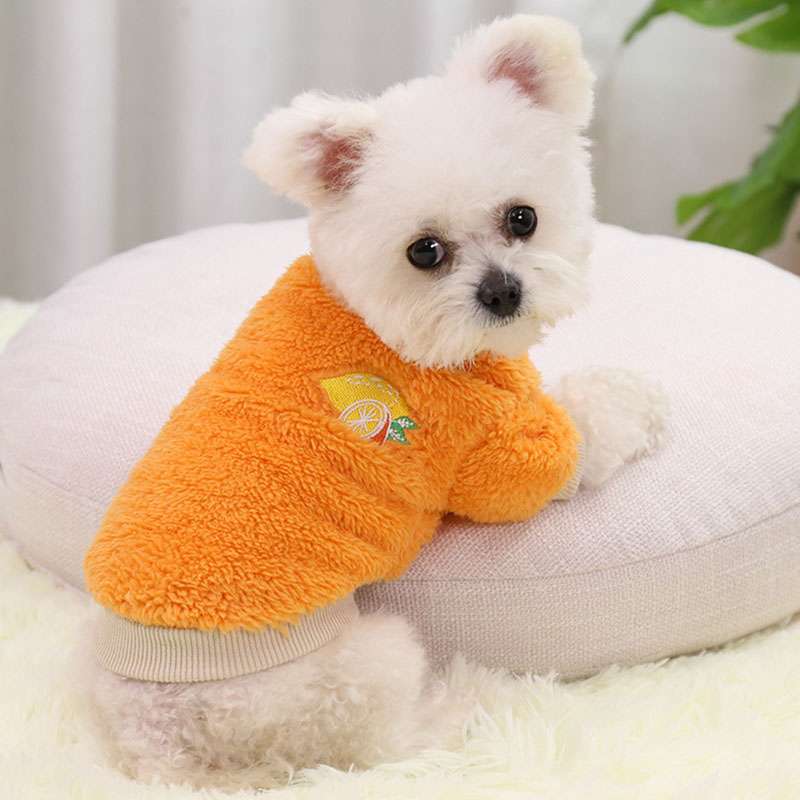 犬服 もこもこフルーツ柄ペット用セーター