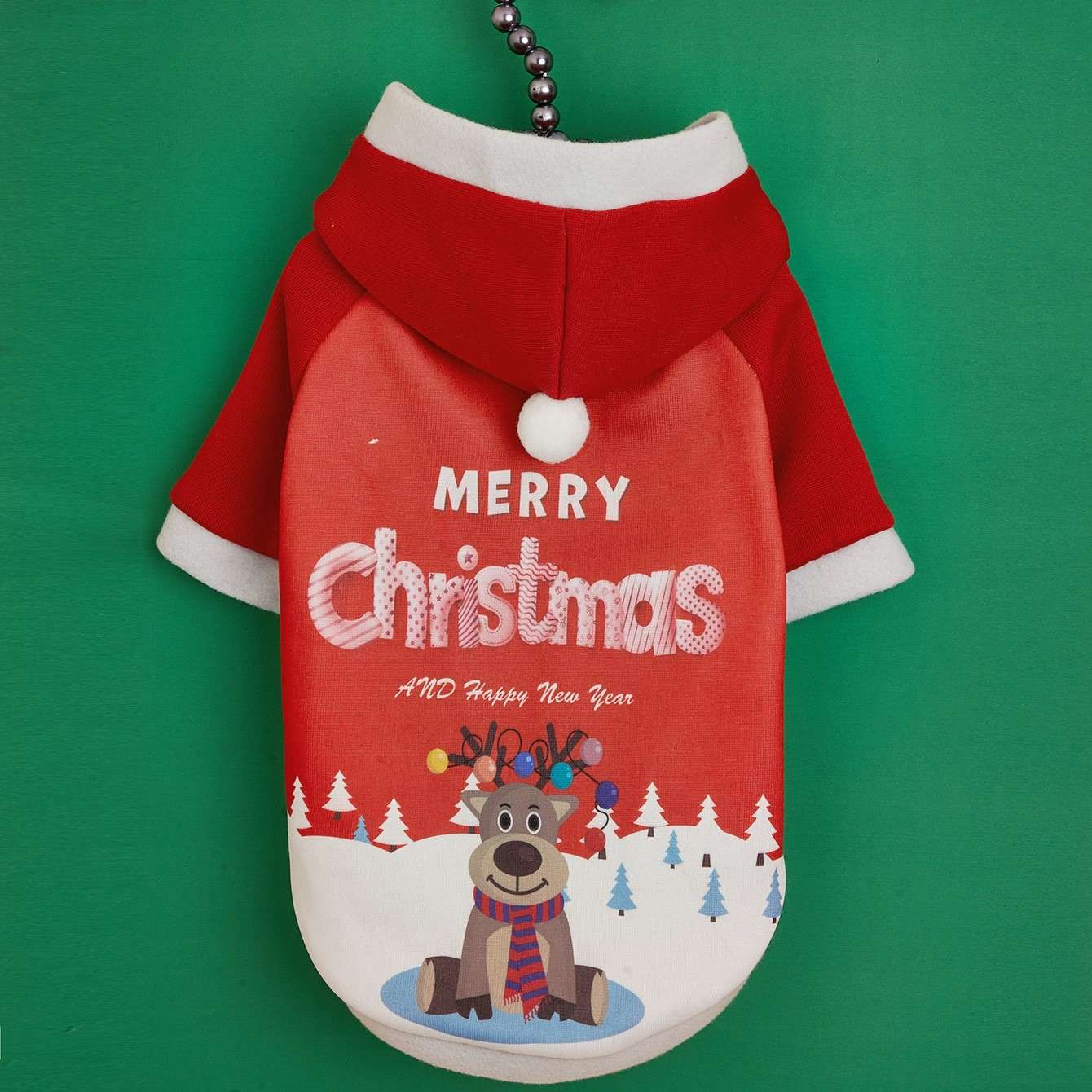 犬服 クリスマス柄ワンちゃん用パーカー