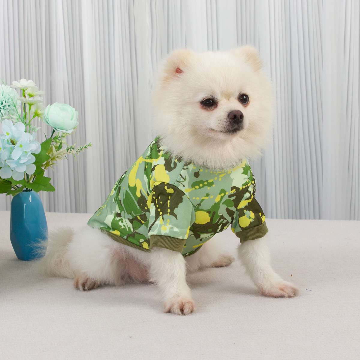 犬服 ふわもこ小型犬用迷彩柄トレーナー