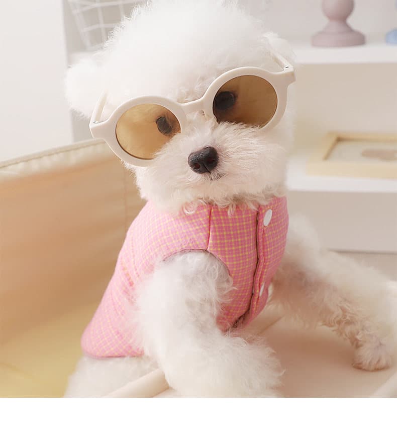 犬服 クラシックチェック柄キルティング中綿アウター