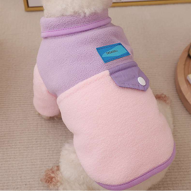 犬服 もこもこ生地のポケット付きペット用アウター