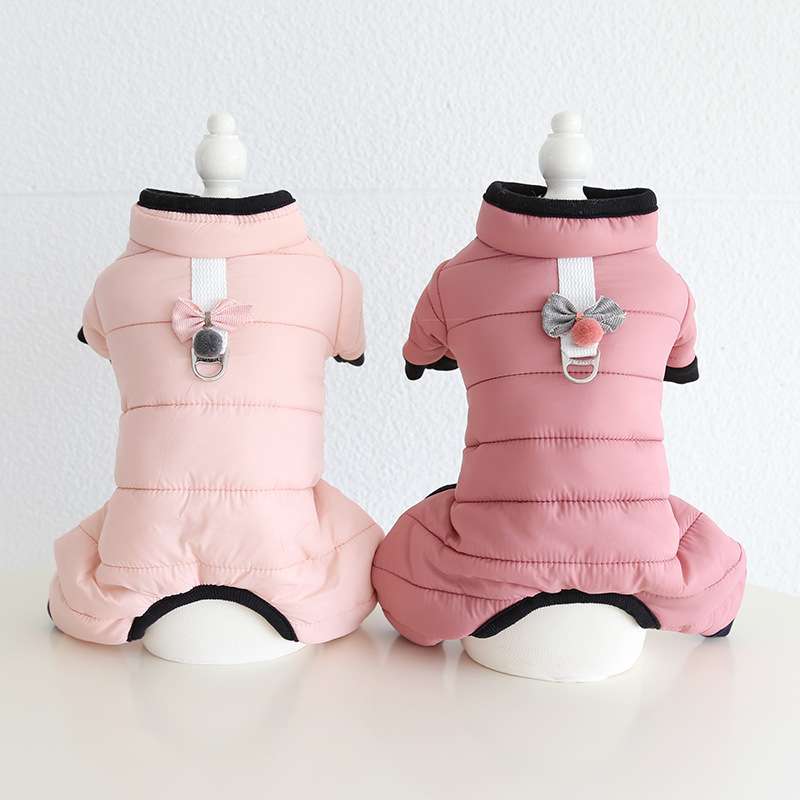 犬服 防水ボア付き小型犬用ダウンコート