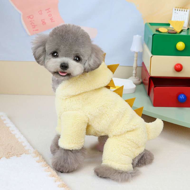 犬服 もこもこ恐竜パジャマ