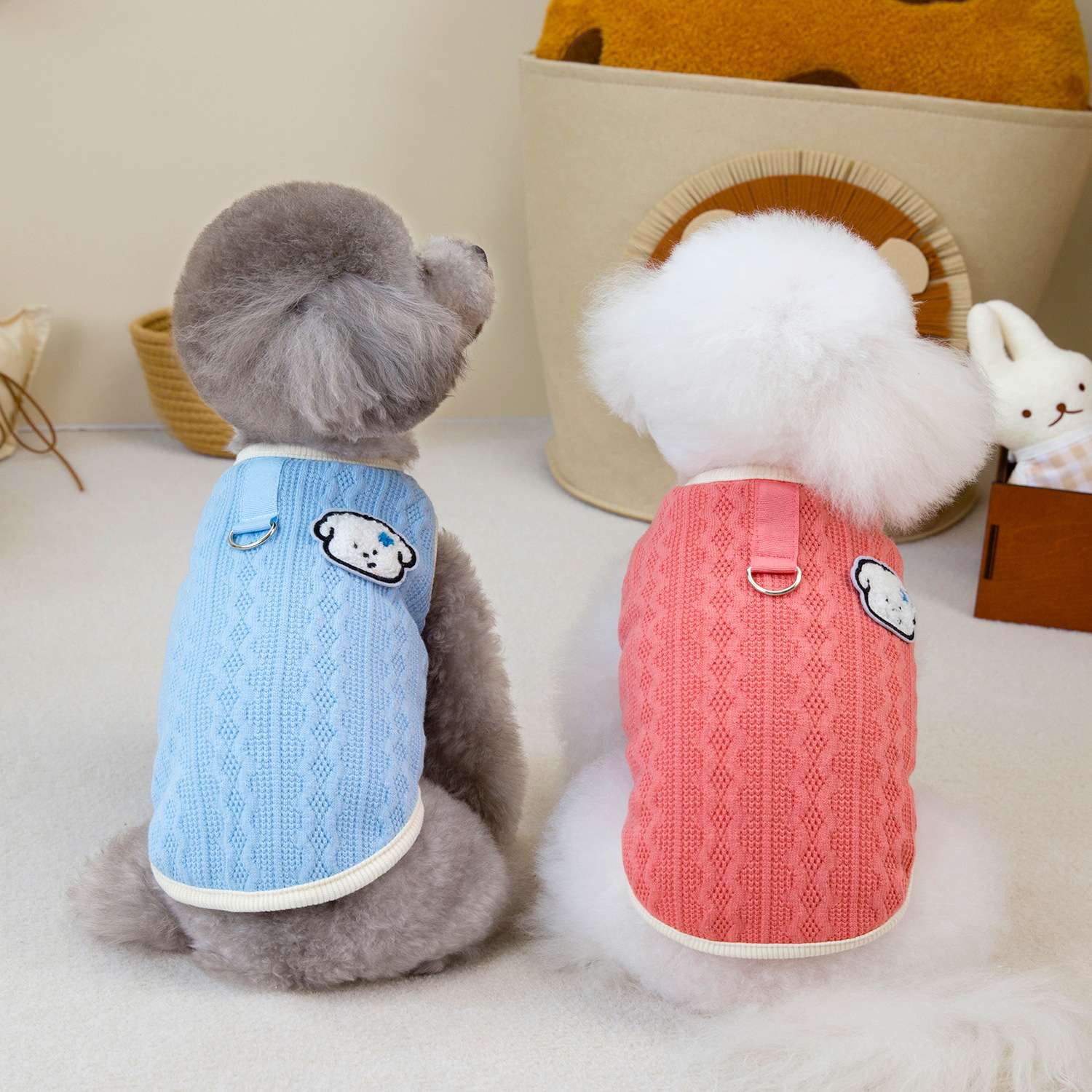 犬服 もこもこ暖かペット用ニットベスト