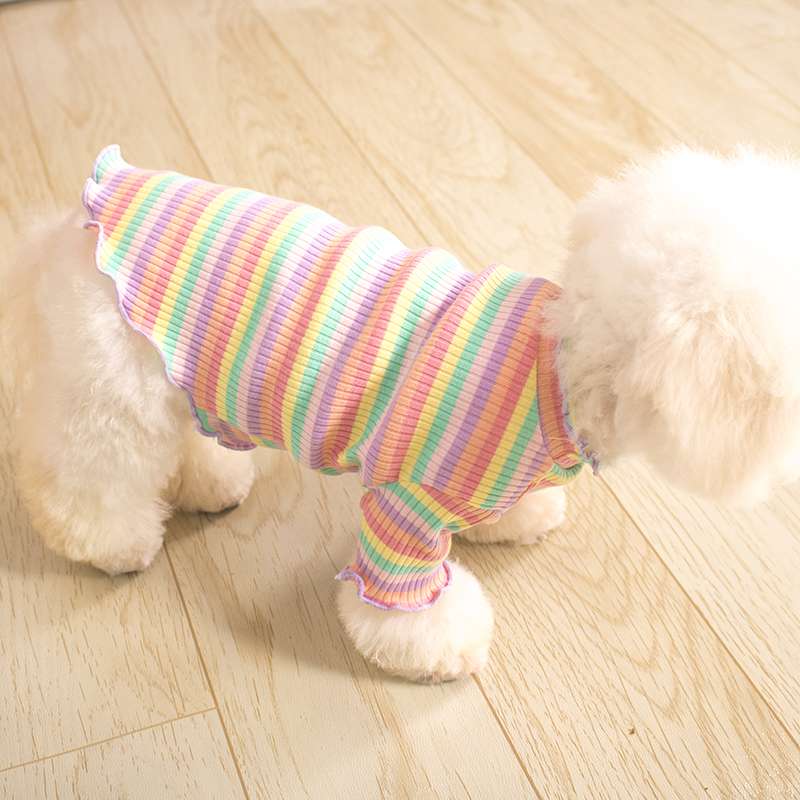 犬服 ワンちゃん用パステルボーダーシャツ