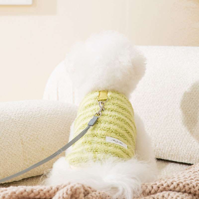 犬服 もこもこボーダー犬用ベスト