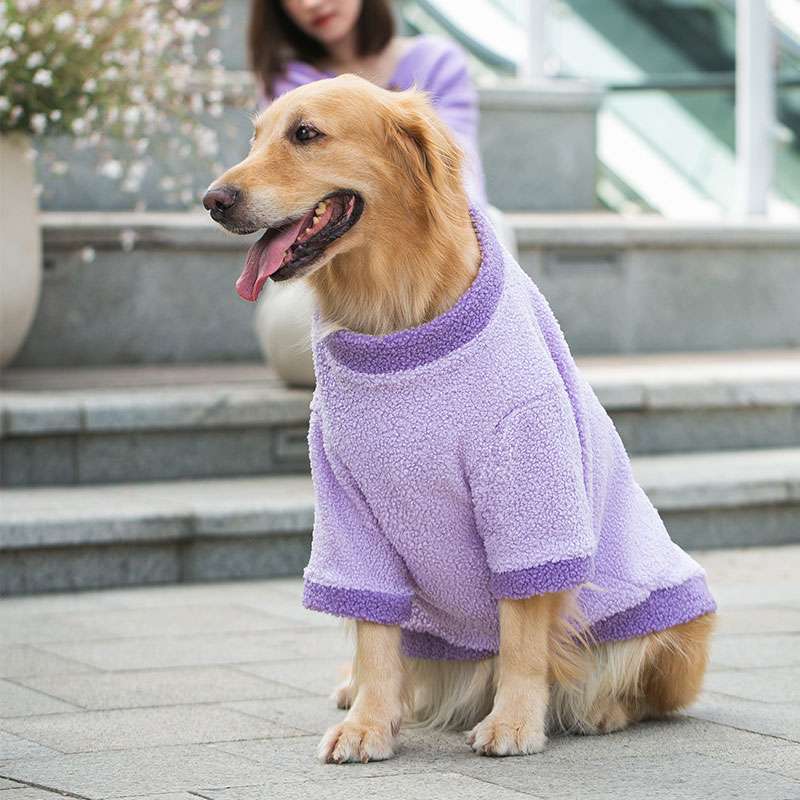 犬服 もこもこミルク柄大型犬用ニットベスト