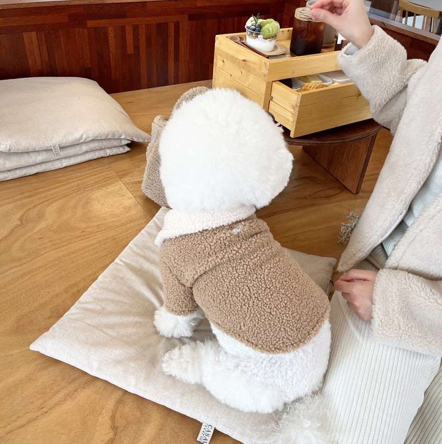 犬服 もこもこ着ぐるみ風ダッフルコート