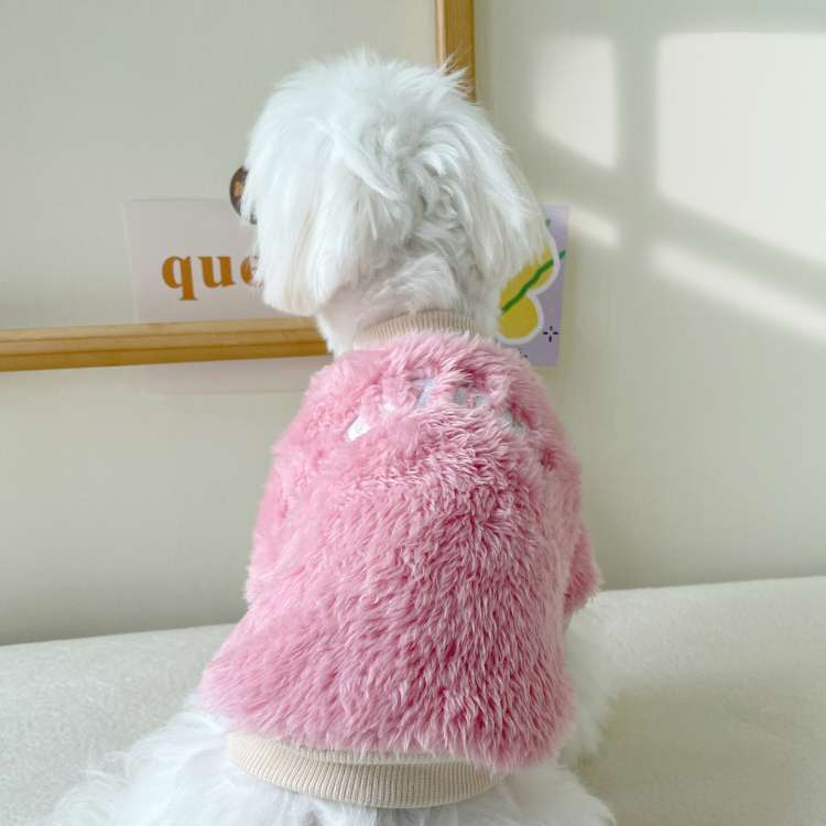 犬服 もこもこファーワンピース風ペット服