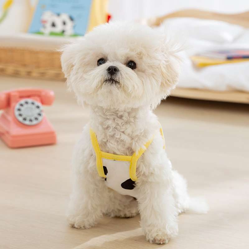 犬服 わんちゃん用牛柄ハーネス