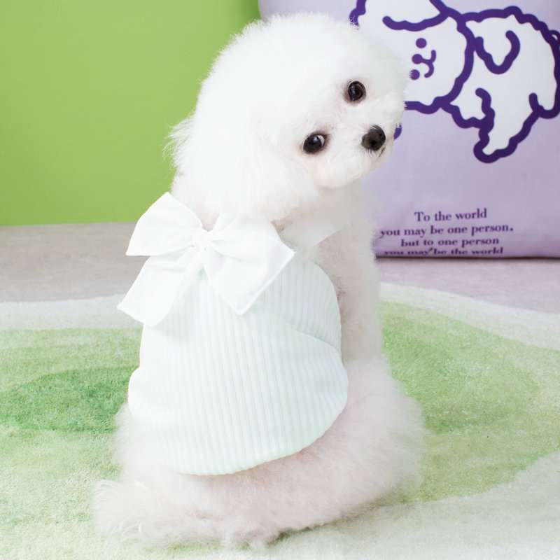 犬服 小型犬リボン付きベスト