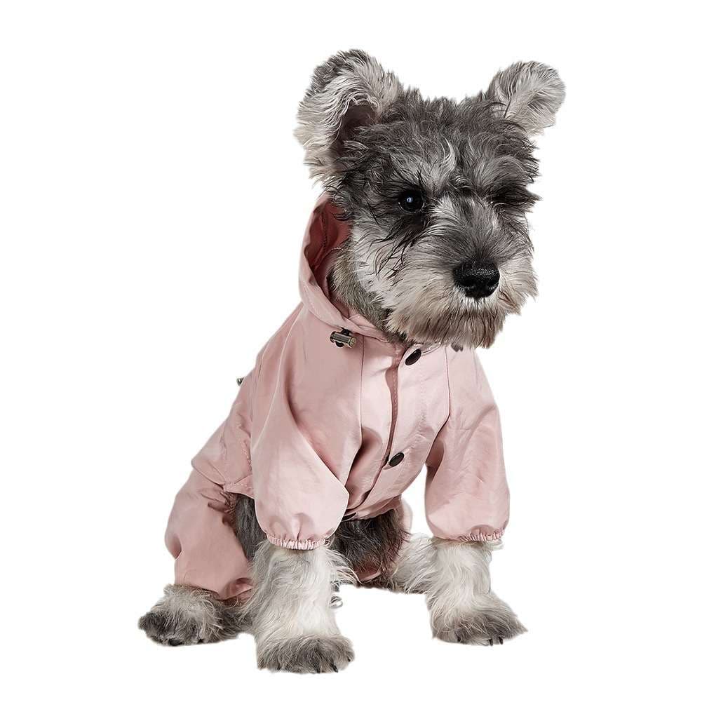 犬服 小型犬用フード付き防寒つなぎ