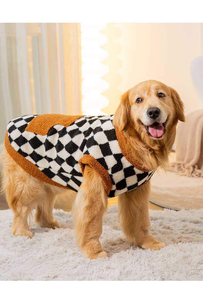 犬服 チェッカー柄あったかボアベスト