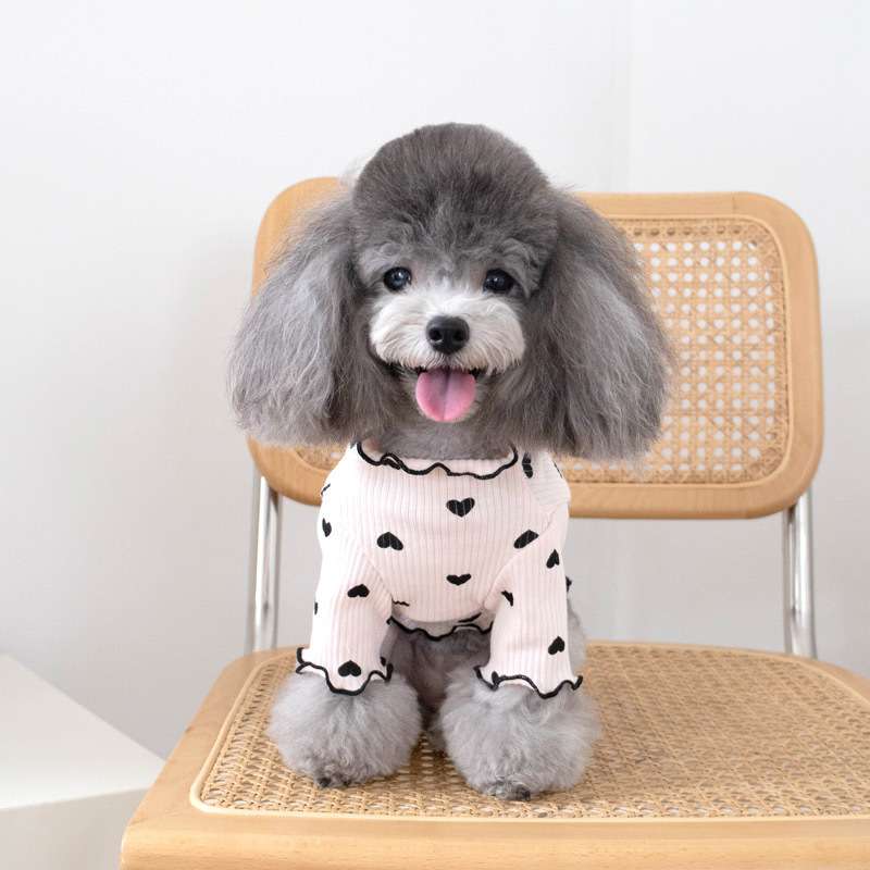 犬服 ハートいっぱい フリルタンクトップ