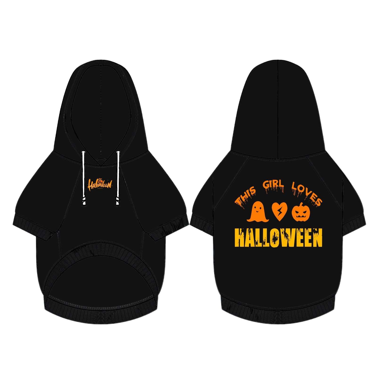 犬服 ハロウィン柄フード付きパーカー
