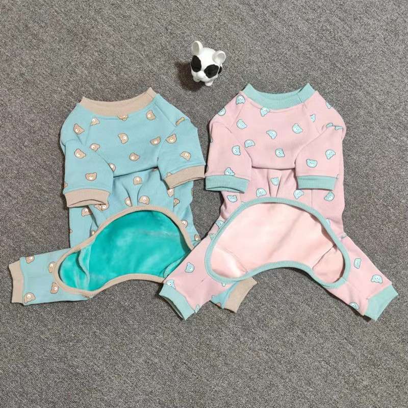 犬服 もこもこパジャマ犬用ルームウェア