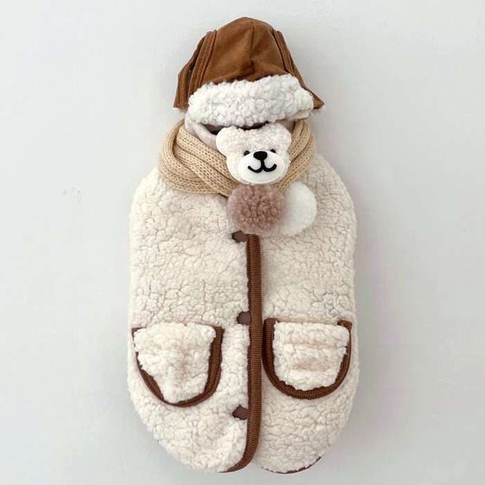 犬服 もこもこ子犬用アウターセット