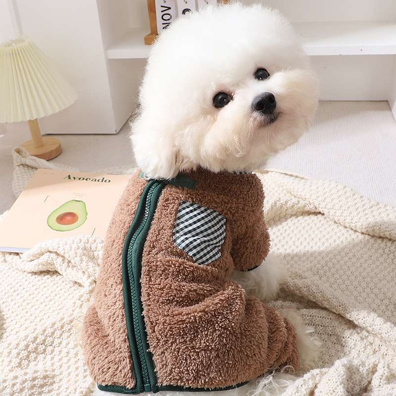 犬服 もこもこボアジップアップベスト