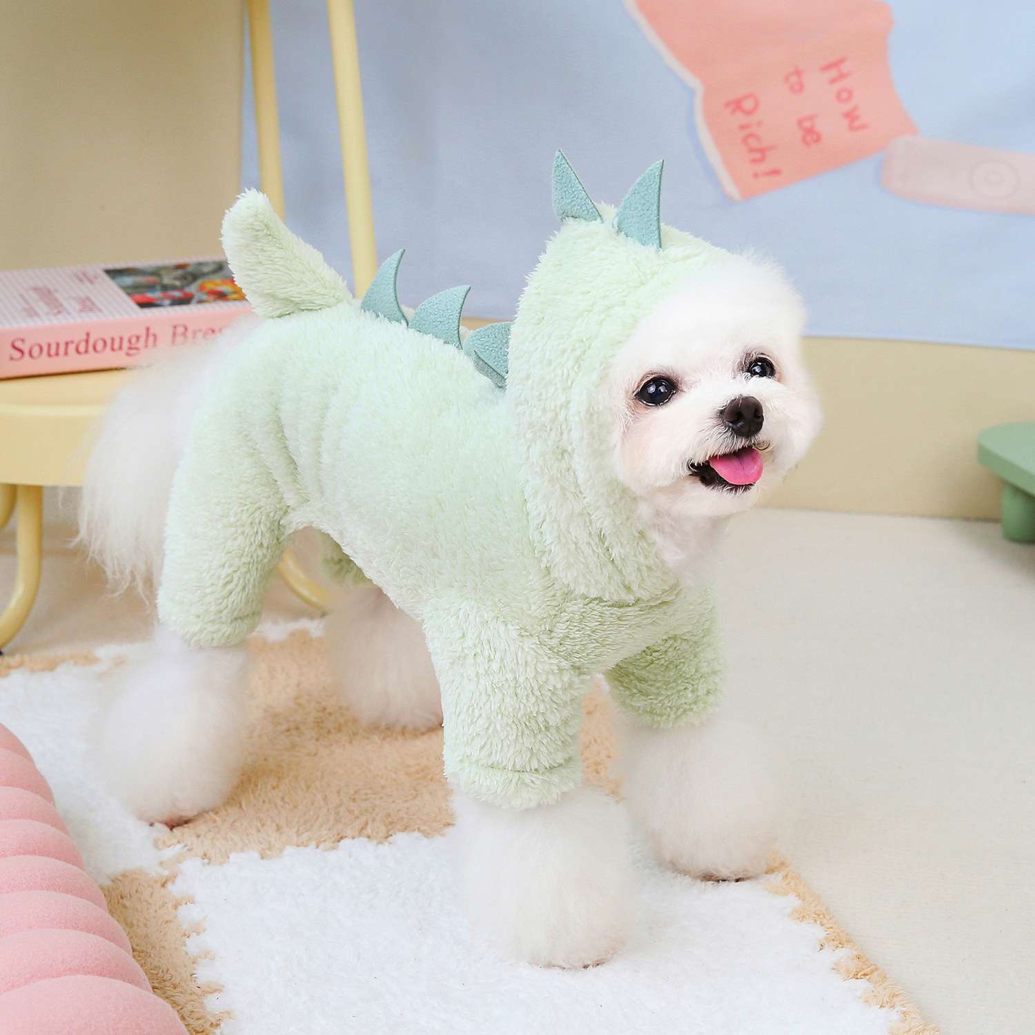 犬服 もこもこ恐竜風ペットウェア
