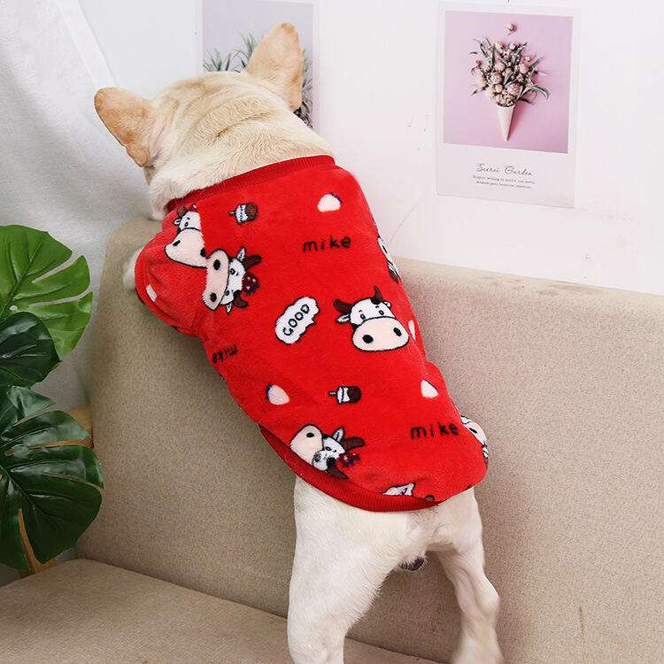 犬服 モコモコ柄ワンピース 小型犬用