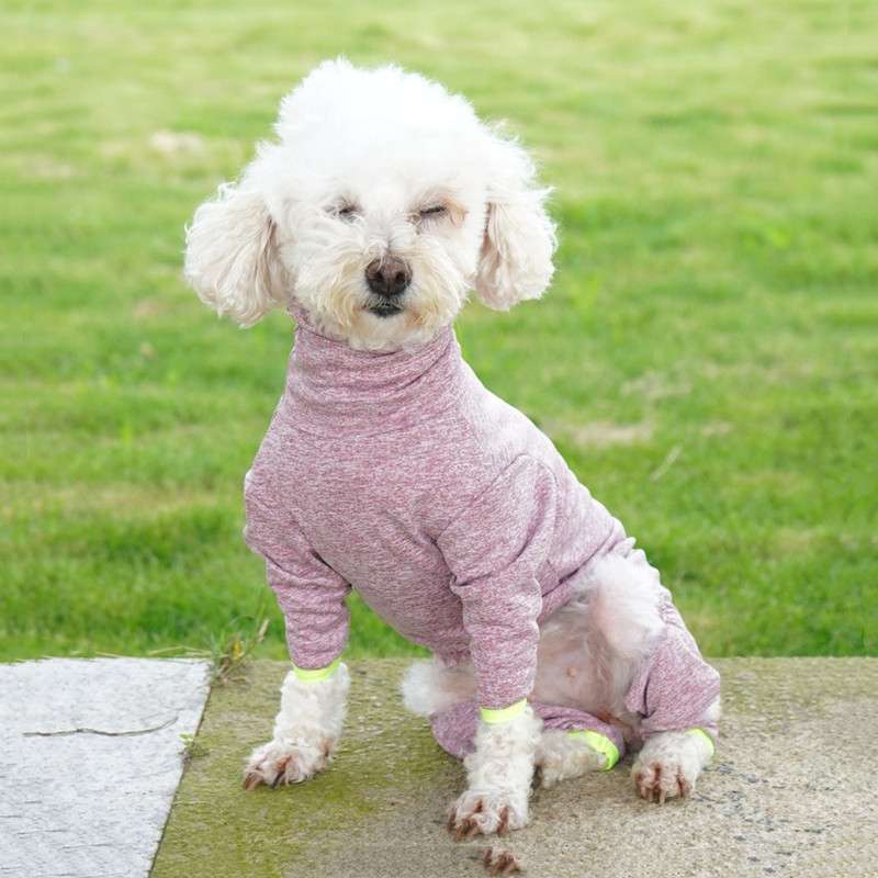 犬服 もこもこ全身カバー犬用つなぎウェア