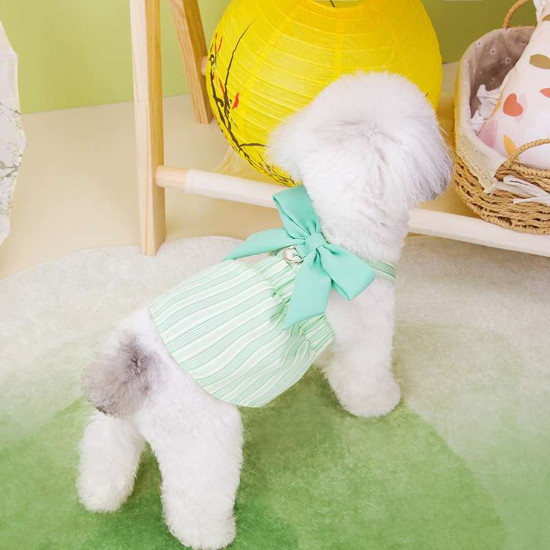 犬服 ふんわりリボン付きワンピース