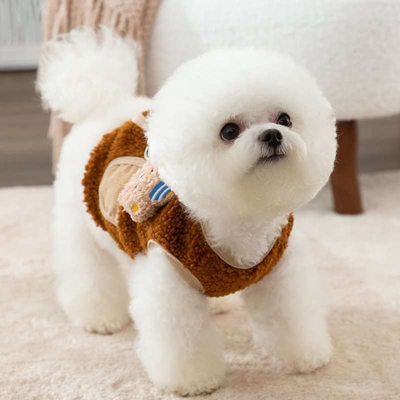 犬服 もこもこくまちゃんベスト