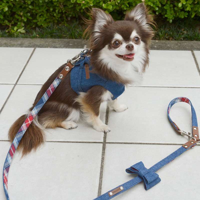 犬服 ペット用ストライプ柄ハーネス