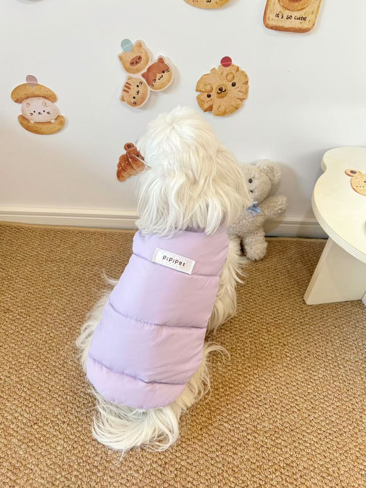 犬服 ふわもこ軽量ベスト風コート