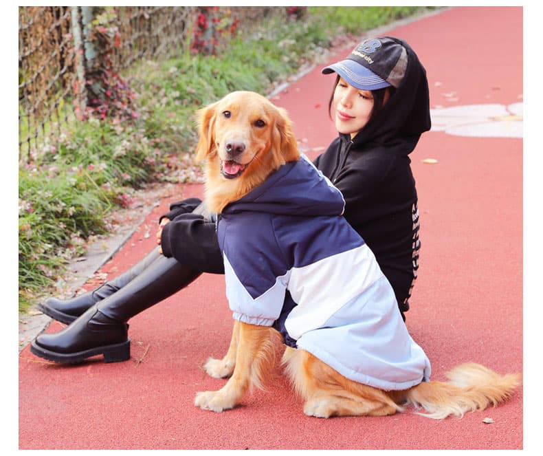 犬服 配色切替デザイン四つ足タイプ犬用パーカー