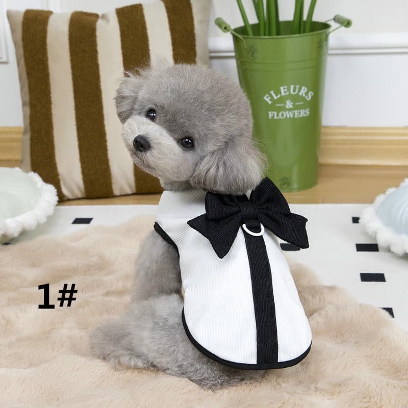 春夏新作 上品リボンワンピース 犬服 小型犬用フォーマルウェア