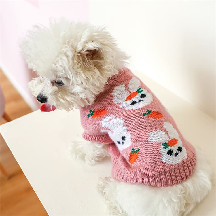 雪だるま柄ニットセーター犬服秋冬暖かペット用