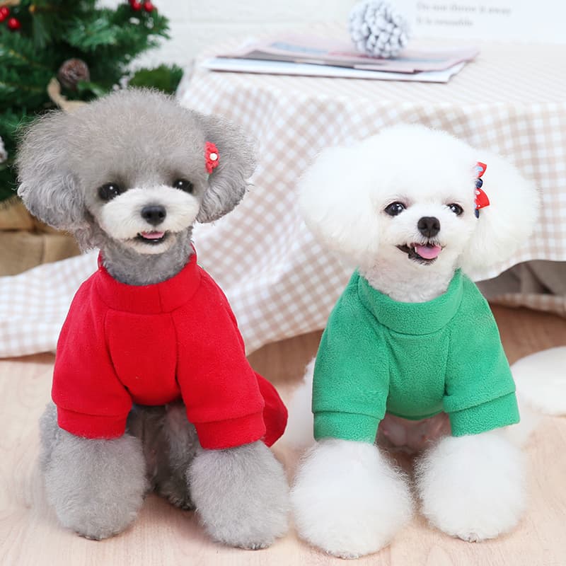 犬服 トナカイ刺繍もこもこ冬の聖夜トレーナー