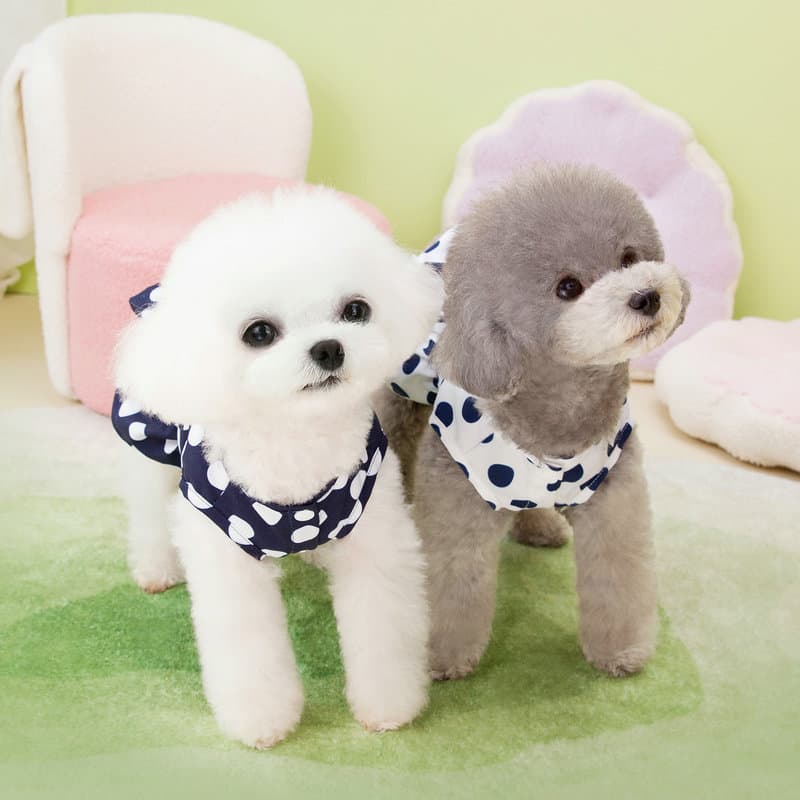 犬服 水玉リボンワンピース 可愛いペット用ドレス