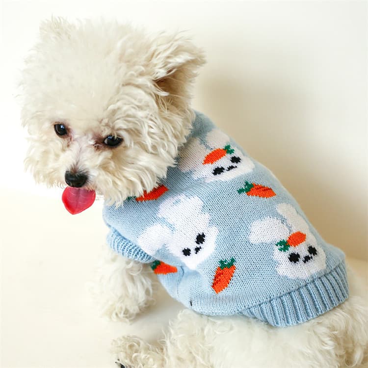 雪だるま柄ニットセーター犬服秋冬暖かペット用