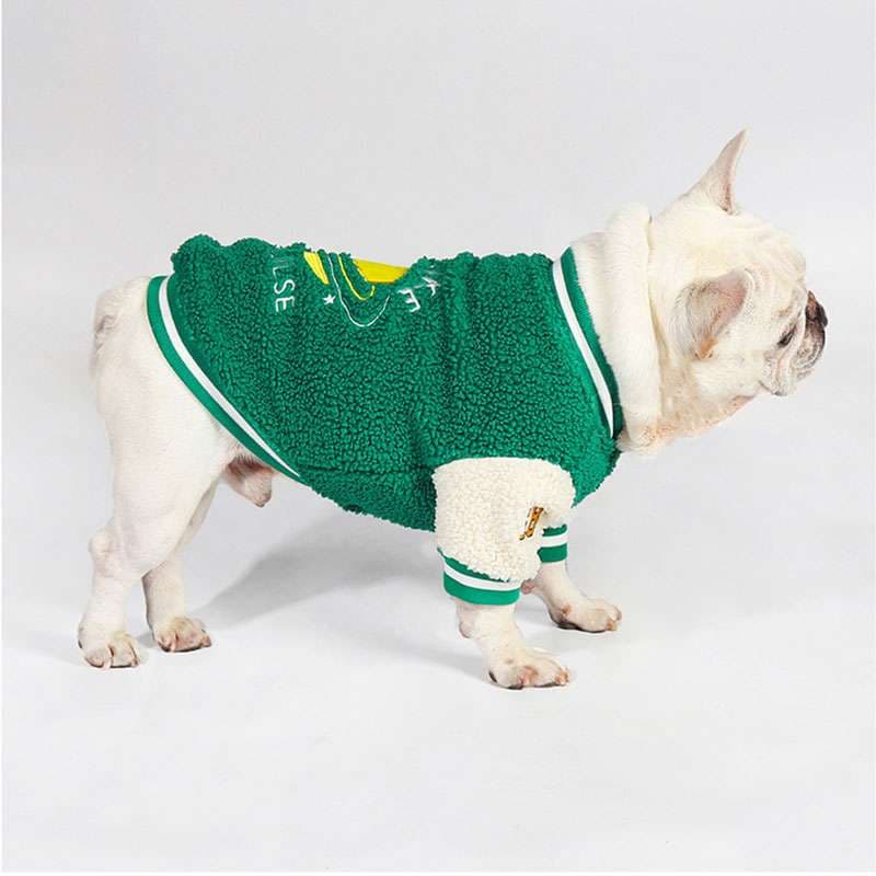 犬服 もこもこ運動部風ペット用ジャンパー