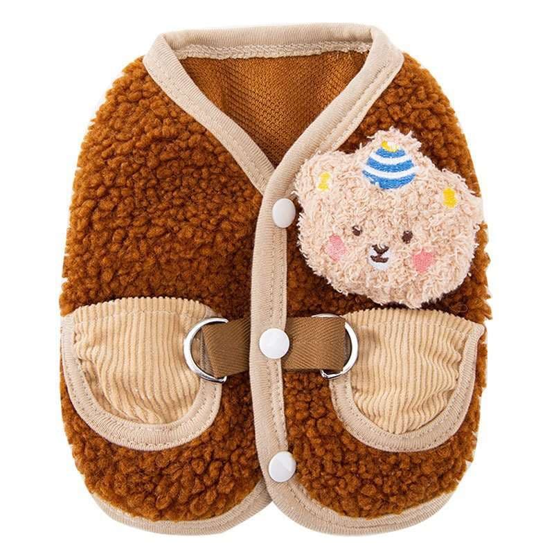 犬服 もこもこくまちゃんベスト