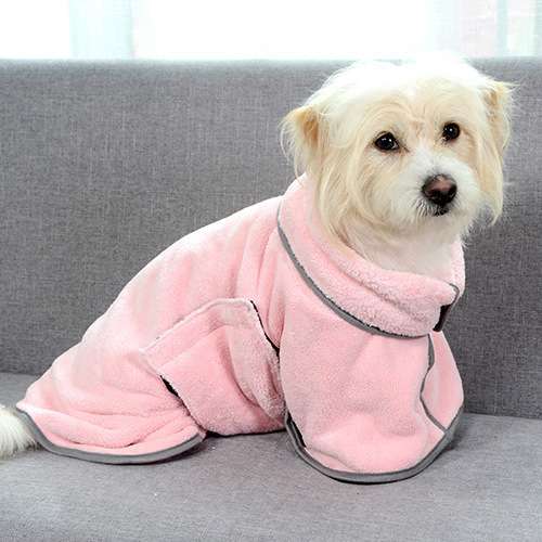 犬服 もこもこワンちゃん用バスローブ