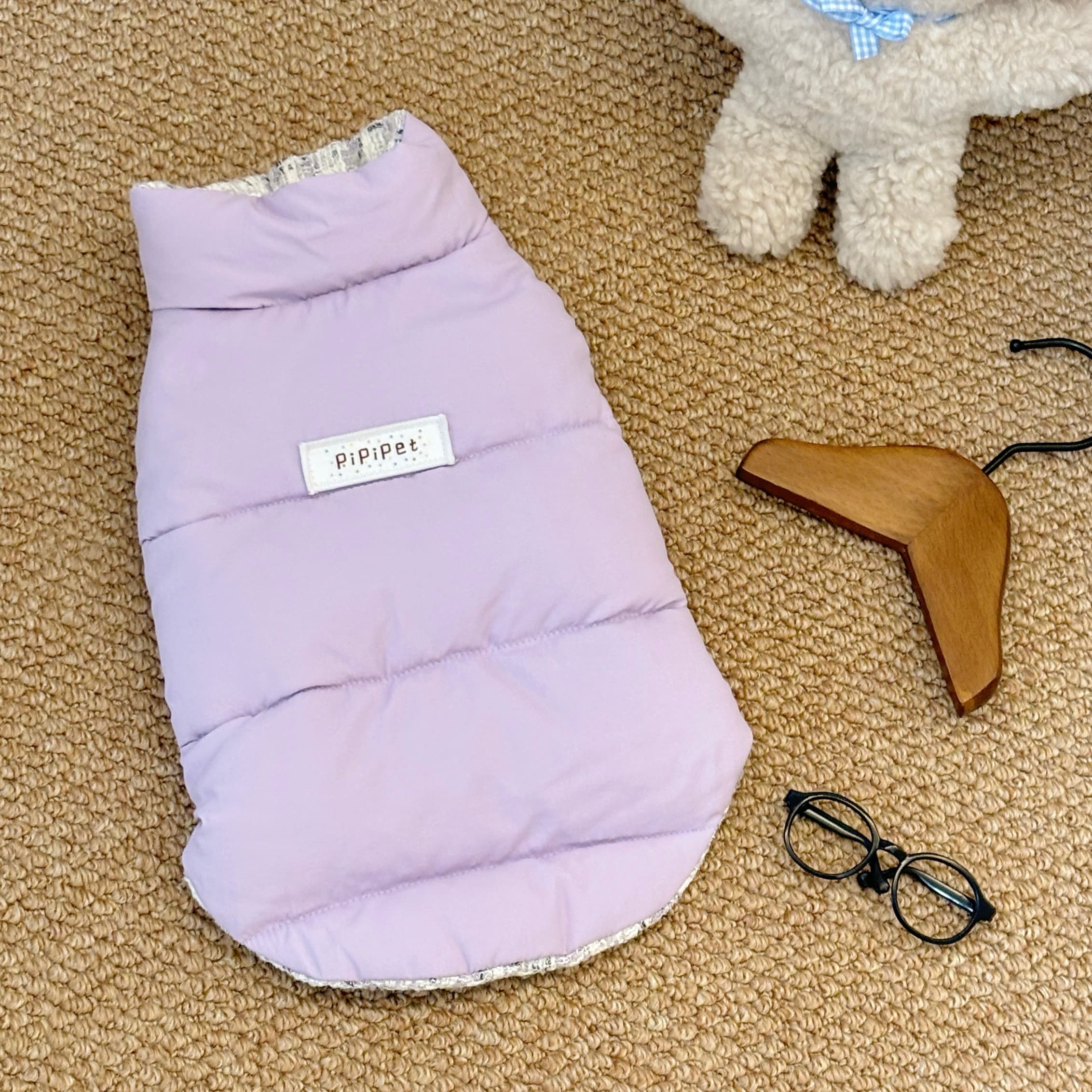犬服 ふわもこ軽量ベスト風コート