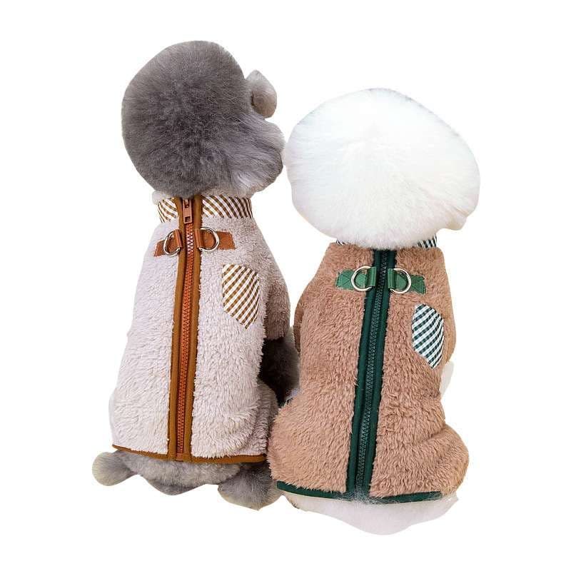 犬服 もこもこボアジップアップベスト