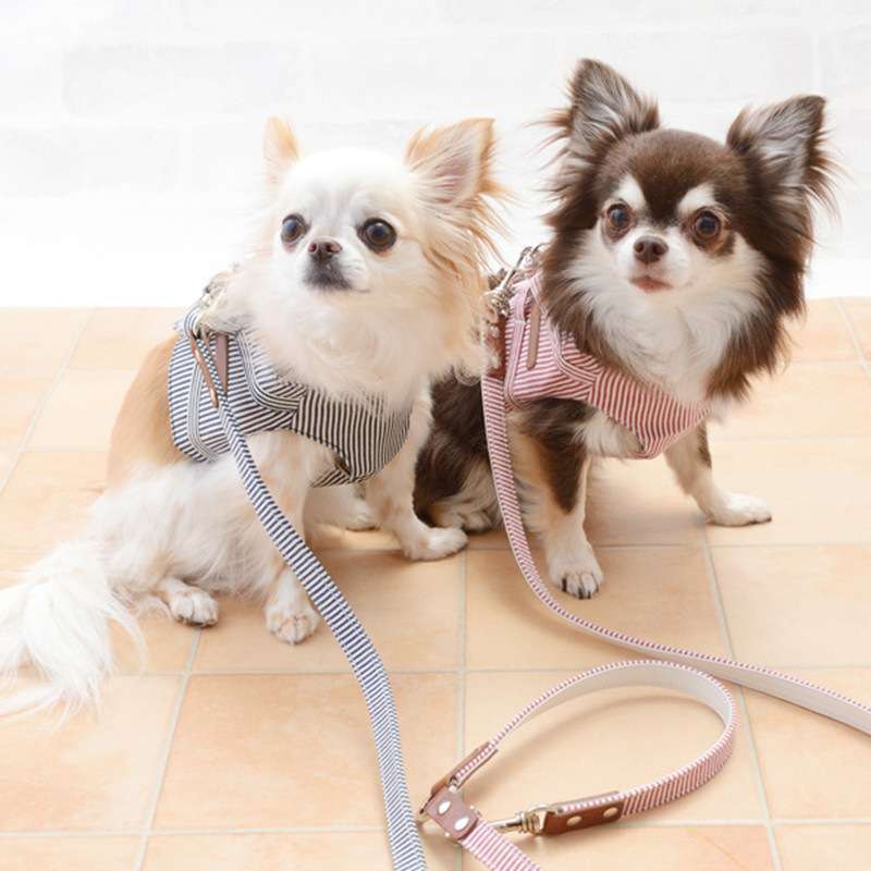 犬服 ペット用ストライプ柄ハーネス
