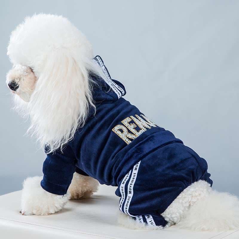 犬服 もこもこ全身つなぎ犬用パジャマ