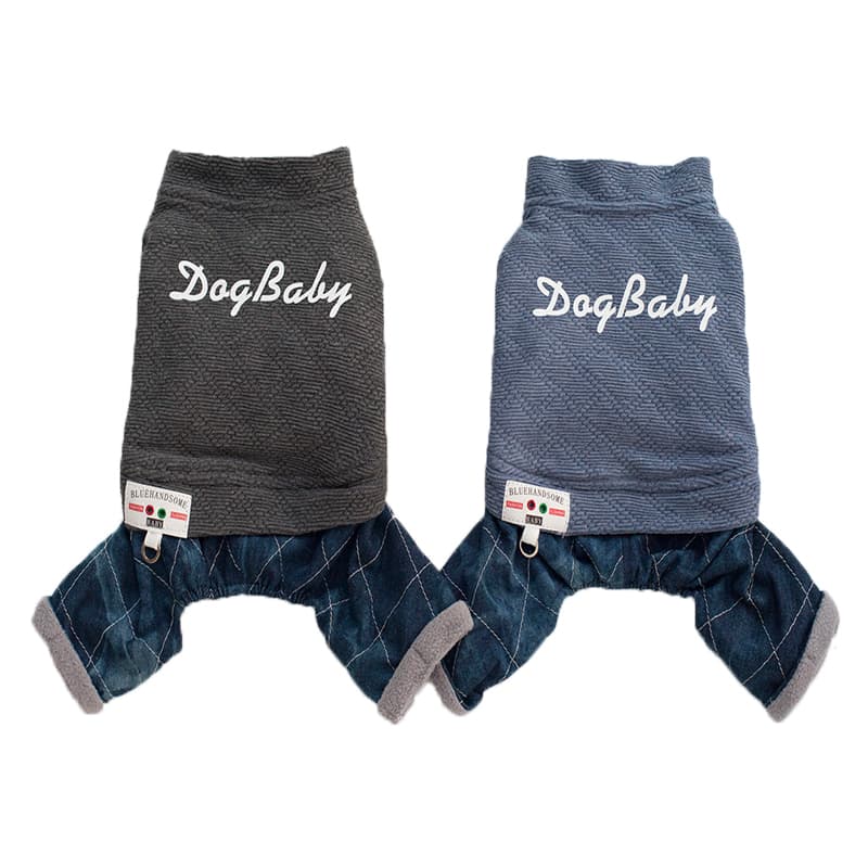 犬服 デニムスタイル つなぎトレーナー