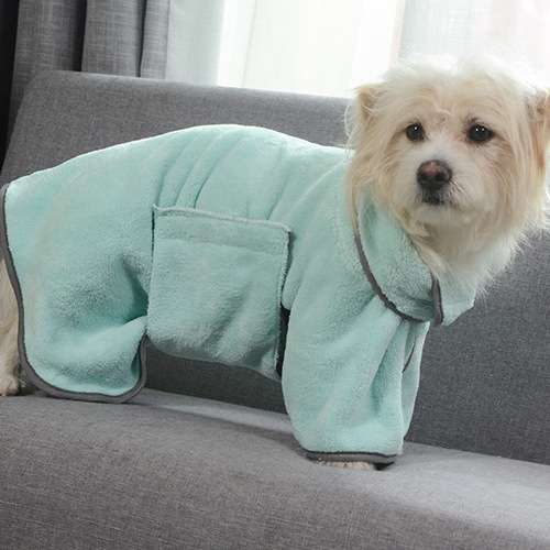 犬服 もこもこワンちゃん用バスローブ